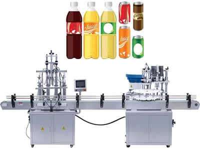 Automatic liquid filling capping lableing machine line